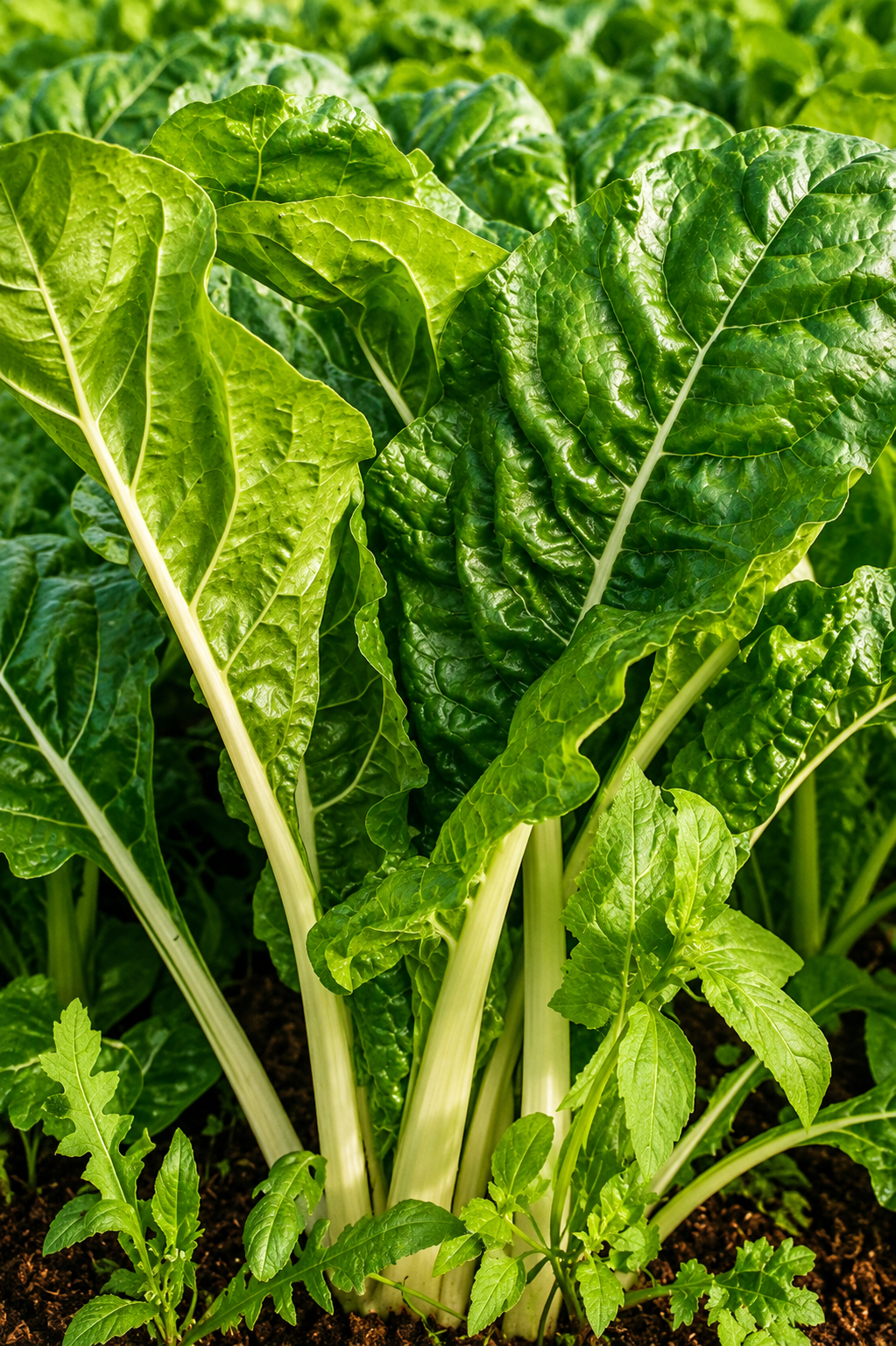 Fresh Swiss chard growing in the Malibongwe garden